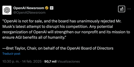 OpenAI Mensaje Junta