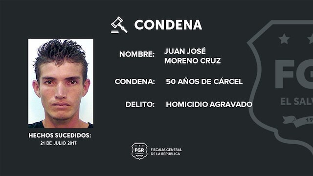 Juan José Moreno Cruz, homicidoi agravado, 50 años de cárcel
