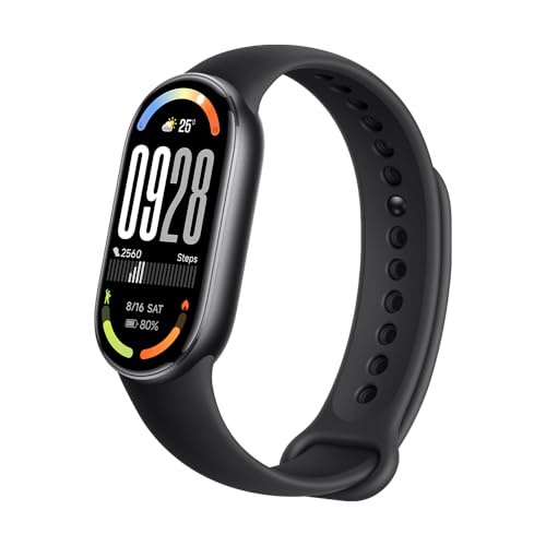 Xiaomi Smartband 10,Pantalla AMOLED de 1,72”, Carga rápida, 150+ Modos Deportivos. Monitorización de Salud y sueño. HyperOS 2.0. Impermeable 5ATM, Brújula,Negro
