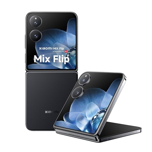 Xiaomi Mix Flip - Smartphone de 12+512GB, Lentes Leica Summilux, Snapdragon 8 Gen 3, Pantalla Exterior de 4,01" e Interior de 6,86" 120Hz, HyperCharge 67W, Cargador Incluido, Negro (Versión ES)